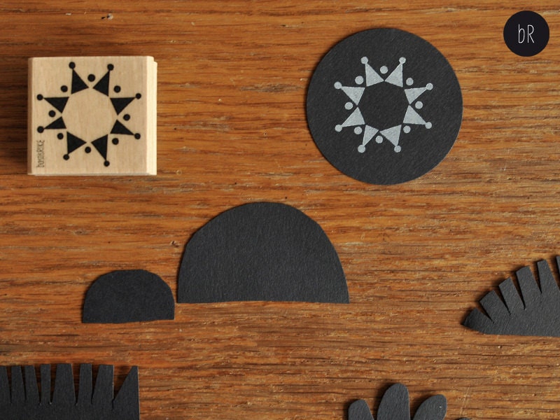 rubber stamp: paper cut sun by bastisRIKE