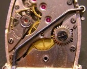 Steampunk Watch Movement in Sterling Silver Bezel Pendant