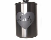 9.5 in - Personalized Dog Treat Jar with Name in Heart