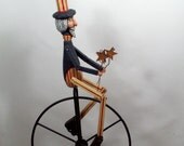 Uncle Sam Doll Wood Carving and Unicycle by LLA Carve