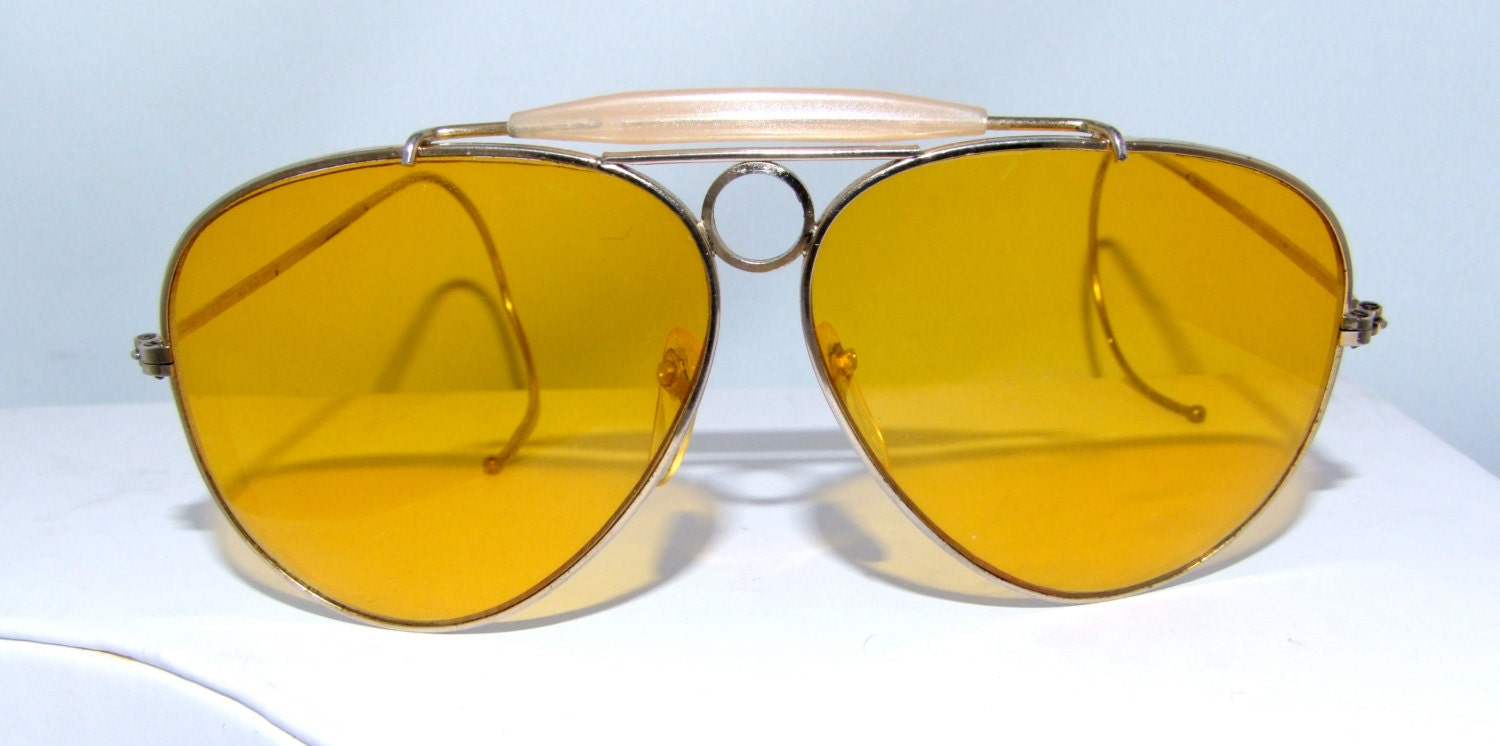 Yellow Aviator Shooting Glasses