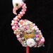 Vintage Jewelry Pink Flamingo Collage Sculpture Decorative Art Coco