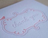 Letterpressed Bird Thank You Cards Tweet