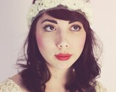 Ruffles and Lace Headband - Cream