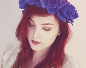 Americana Blue Rose Flower Crown