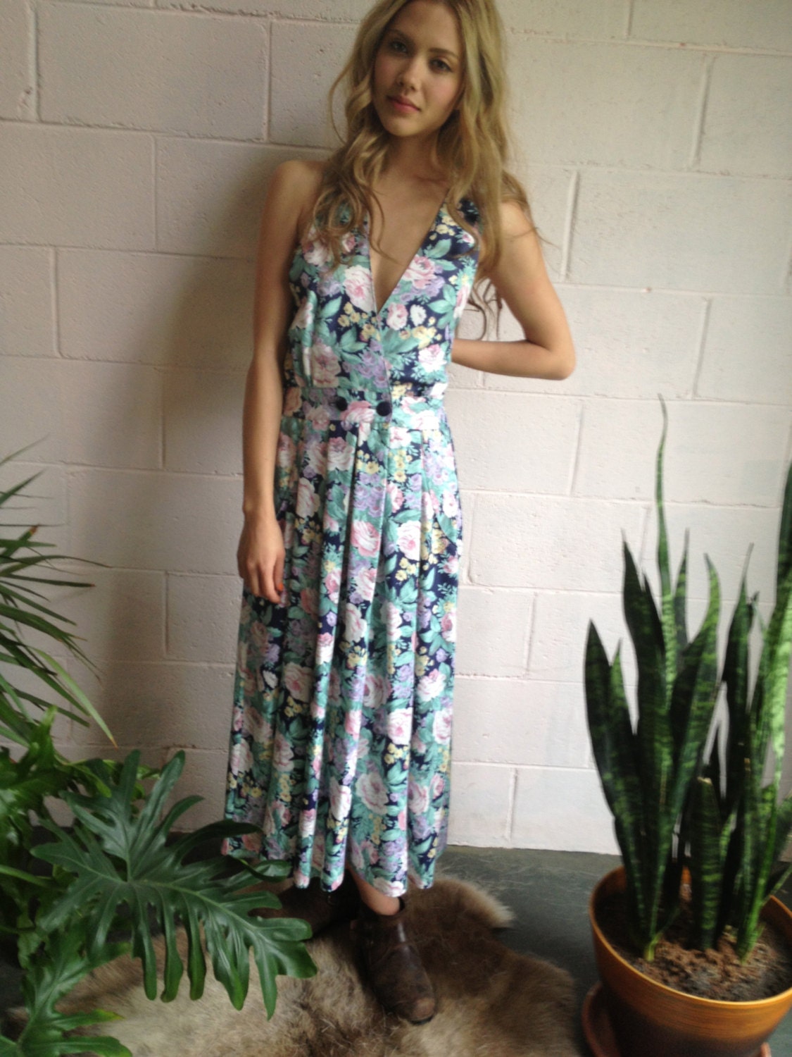 Vintage Floral Long Dress