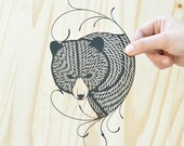 bear . original papercut . 11x14