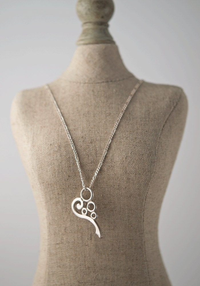 Brooklyn Heart small Pendant, Architecturally inspired by a Park Slope Brownstone, 1 1/4" long.  Original Piece.