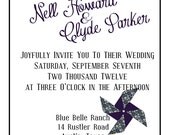Printable Pinwheel Wedding Invitation Custom Made with Your Unique Pinwheel Design