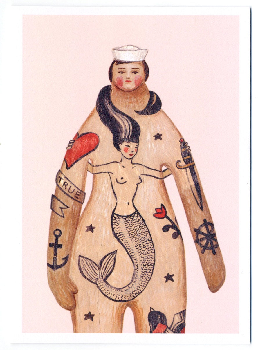 Greeting card - Tattoo Sailor in Love