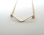 Delicate gold chevron pendant bib necklace on 14k gold plate chain, gold bar necklace,  geometric jewelry, minimalist