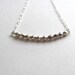Silver geometric necklace with tiny silver faceted beads, delicate sterling plated chain