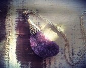 Chunky Amethyst Necklace- Sterling Silver OOAK