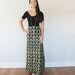 Hand Printed 'Southwest' Maxi Skirt in Gold on Black