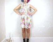 90s Abstract Button Down Summer Shirt Dress (S)