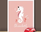 Custom Baby Print - Under The Sea - Seahorse - 8.5 x 11 inches