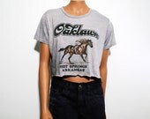 Vintage Crop Top 1970's Oaklawn Hot Springs Arkansas T Shirt  Women's Small