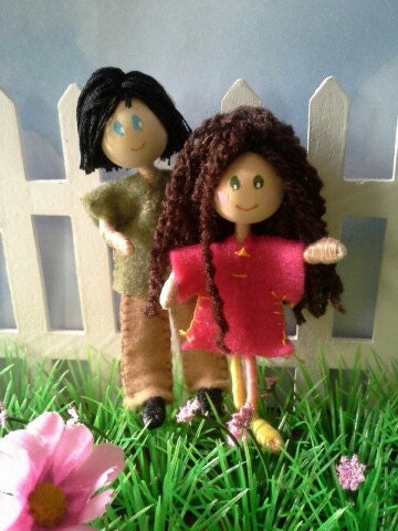 Happy Couple Bendy Dolls - READY TO SHIP