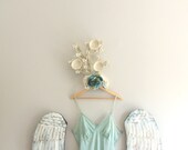 Summer dress, gypsy cowgirl glam slip dress, boho sundress, turquoise teal, romantic country chic dress, med, true rebel clothing L/XL
