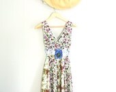 Vintage summer sundress, shabby boho floral dress, gauze, romantic country dresses, women's clothing, Med True rebel clothing