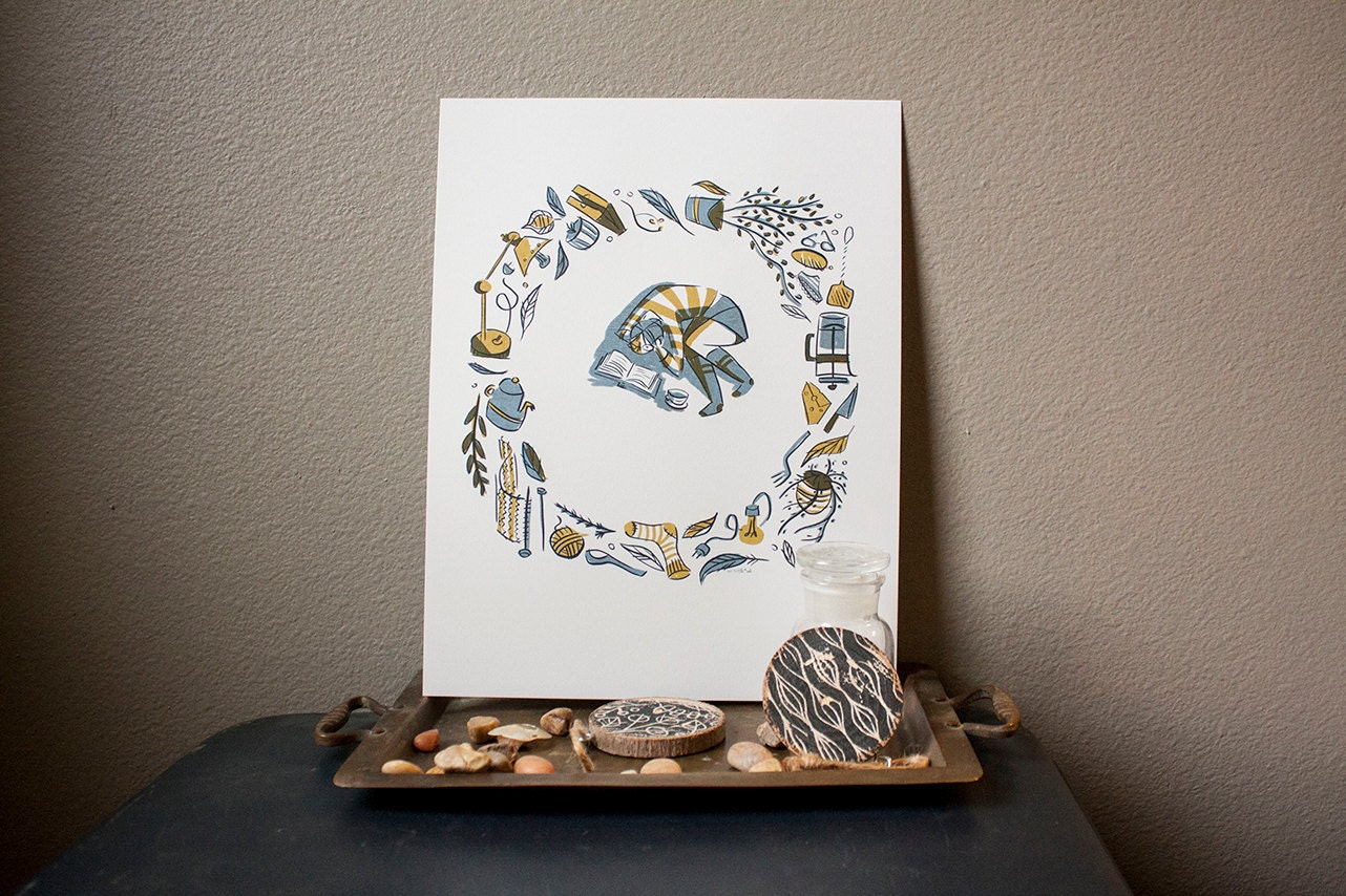 Reading Circle 8x10 archival art print