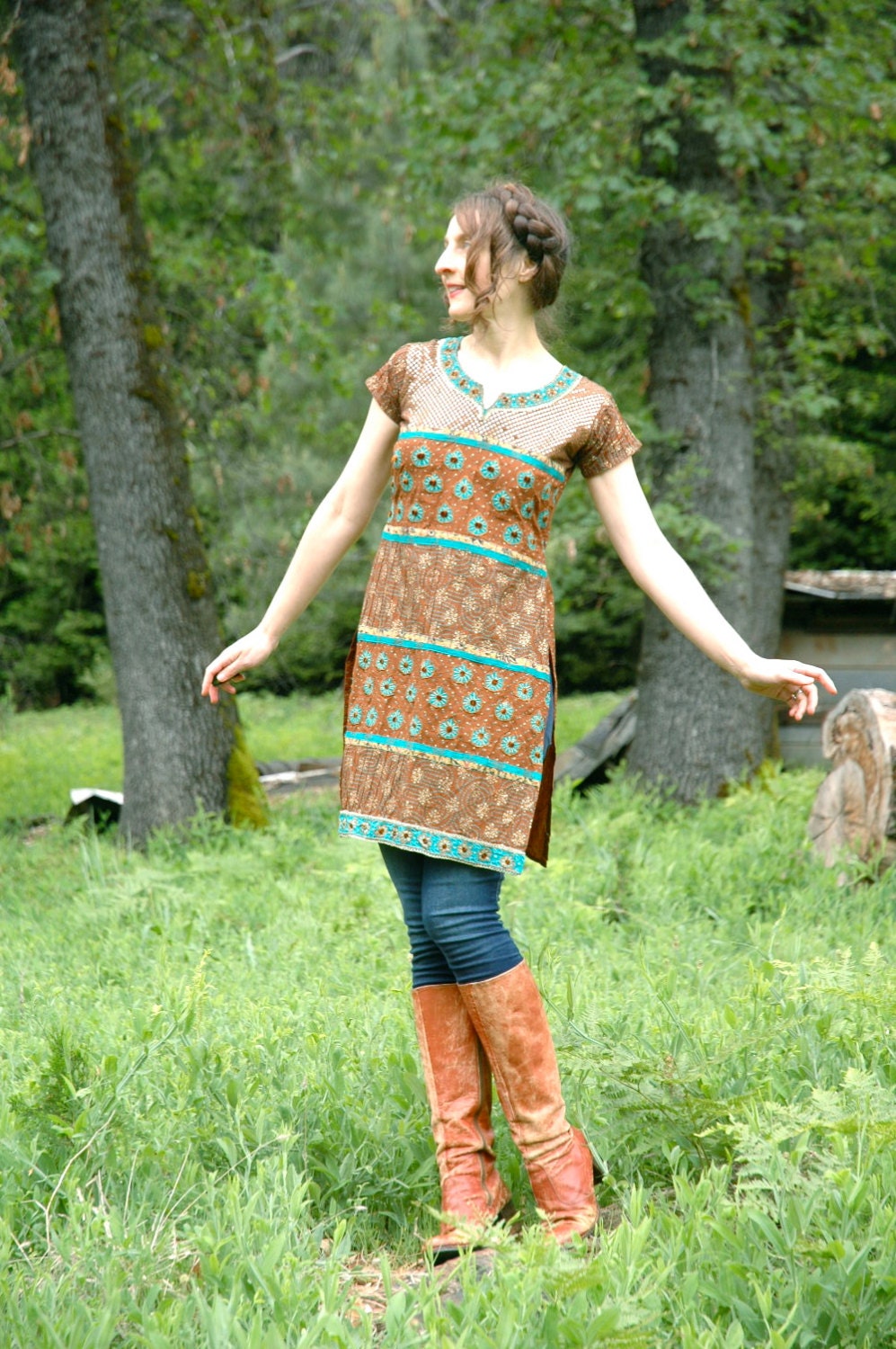 Indian Tunic Dress... Gypsy Dress... Elaborate Details... TIME of the GYPSIES (xs/s)