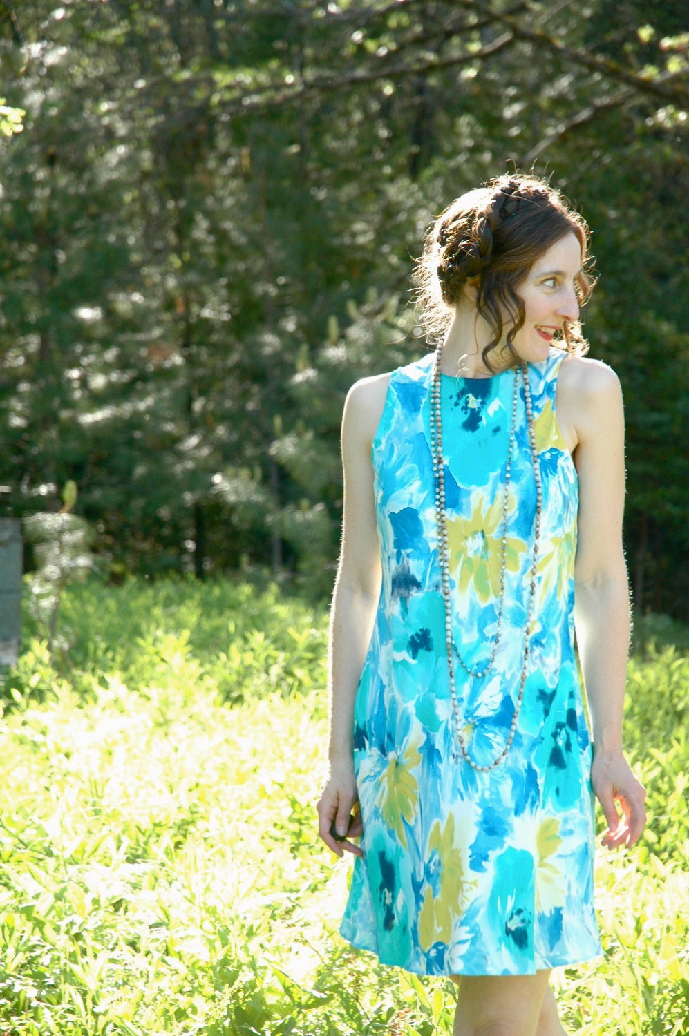 Watercolor Sundress... Great Summer Party Dress... PAINT The SKY (s/m)