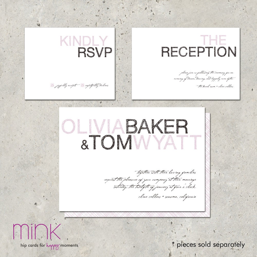 modern wedding invitations handwritten type - "Sketch"