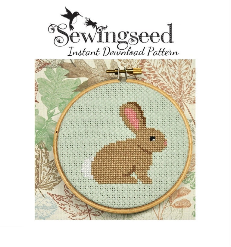 Bunny Cross Stitch Pattern, INSTANT DOWNLOAD