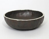 Medium White Gold Rim Bowl in Stone Midnight and White Gold