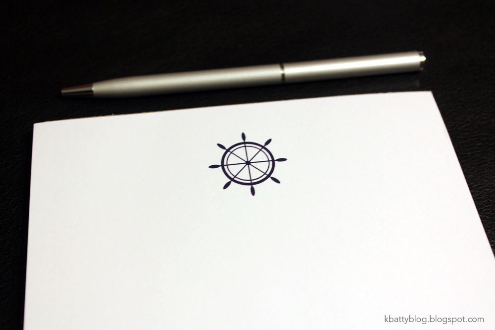 Ahoy Shipswheel Notepad - 5.5 inch x 8.5 inches - 50 pages - Customizable