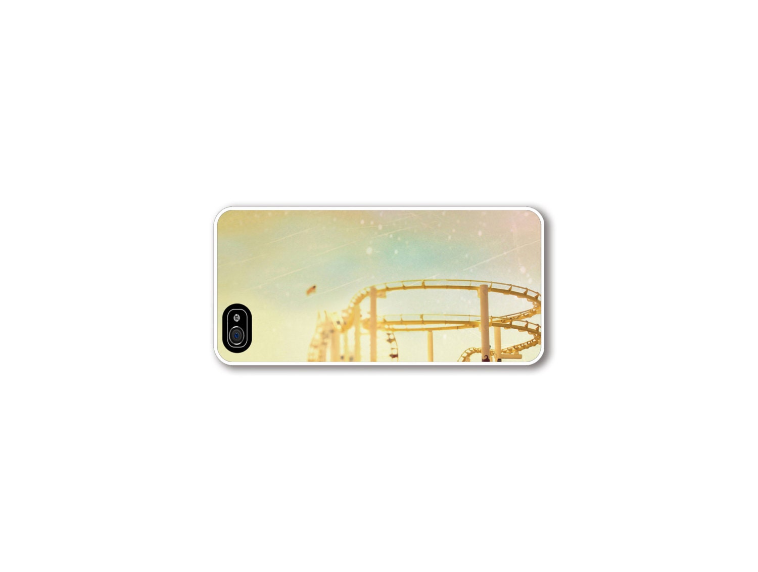 Summer iPhone 5 case SALE,  yellow, roller coaster, rubber Iphone5 case, adventure, Santa Monica - Raceytay
