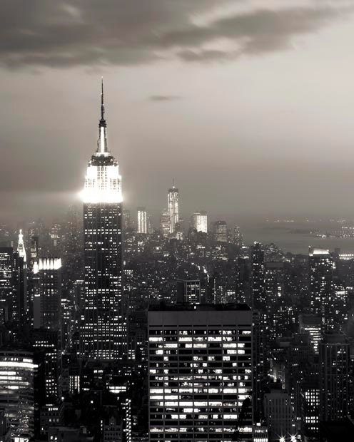 New York city in black and white photography - fog - mist - gifts for men - wall decor - dark 8x10 Fathers Day