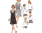 1960s Womens Jumper Dress and Blouse - Simplicity 7767 Vintage Pattern - Bust 43 Size 20.5 - Half Size Pattern