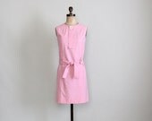 Vintage 1960s Dress : 60s Pink MOD Mini Dress