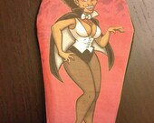 Lady Blacula Vampire Coffin Pouch - Cosmetic Makeup Pencil Bag