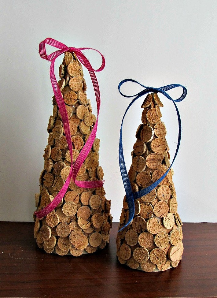 Wine Cork Trees-Set of 2- Spring Decor, Christmas, Wedding, Holidays, Home Decor
