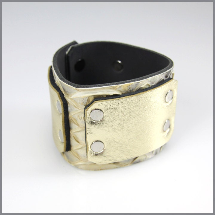 Leather Python Cuff - LARGE