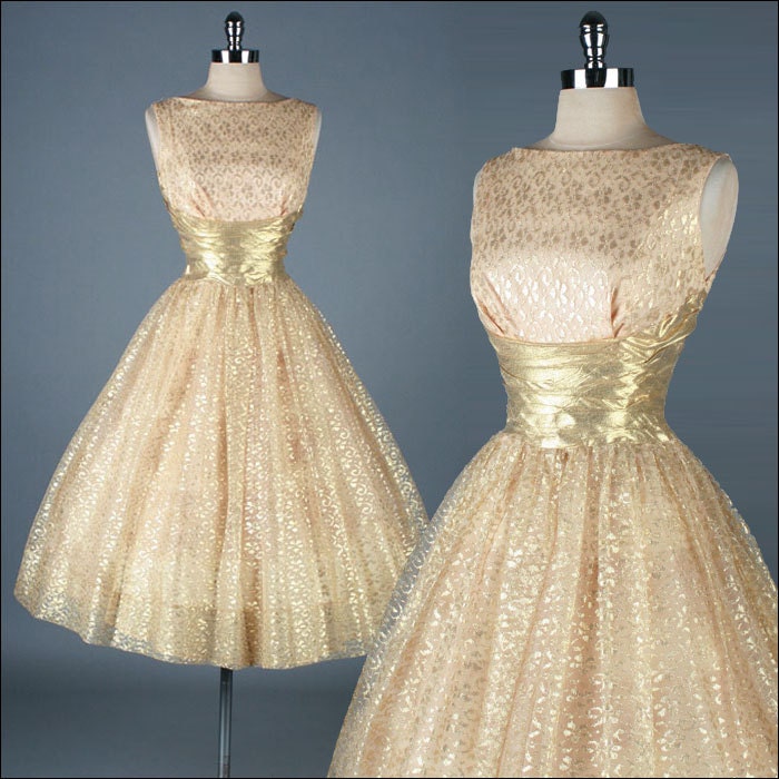 Gold Vintage Dresses 68