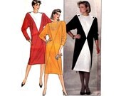 1980s Vintage Color Block Dress Pattern Butterick 3015 Size 8 10 12 Bust 31 1/2 32 1/2 34 UNCUT FF