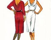 1980s Vintage Cowl Neck Dress Sewing Pattern Style 4161 Size 10 12 14 Bust 32 34 36 UNCUT FF