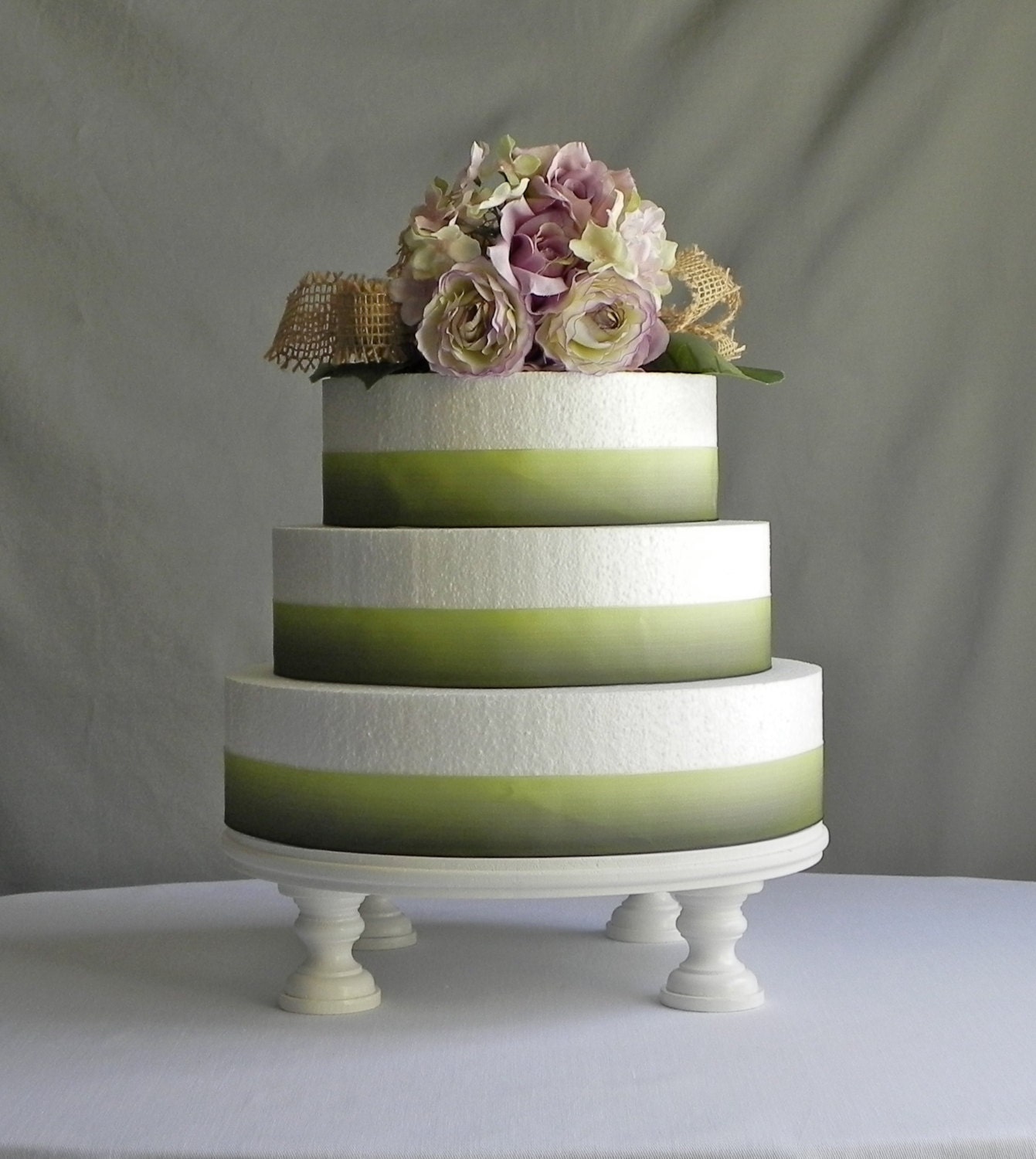 Cake Stand Plate 12" Round Cupcake Dessert Pedestal White Wooden Wedding By E. Isabella Designs. As Featured In Martha Stewart Weddings