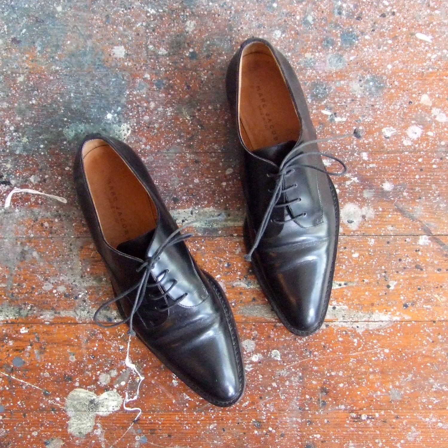 Vintage MARC JACOBS black leather loafer shoes / 6.5 to 7