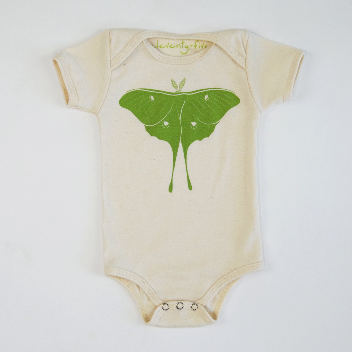 Luna Moth Organic Onesie in Natural