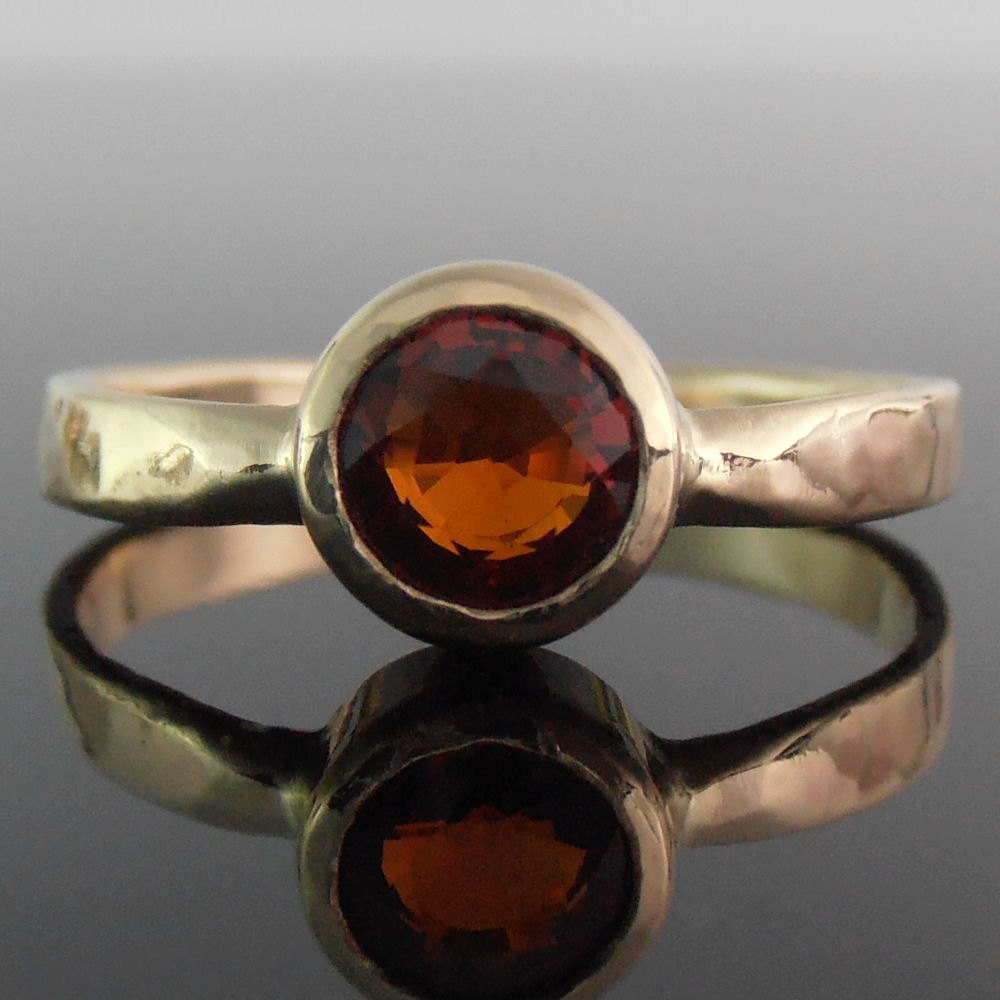 Spessartite Garnet and 14k Gold Ring