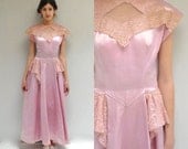 40s Dress  //  Satin Dress  //  THE LAVENDER