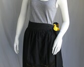 SAMPLE SALE: Black and yellow cotton lace dragonfly skirt