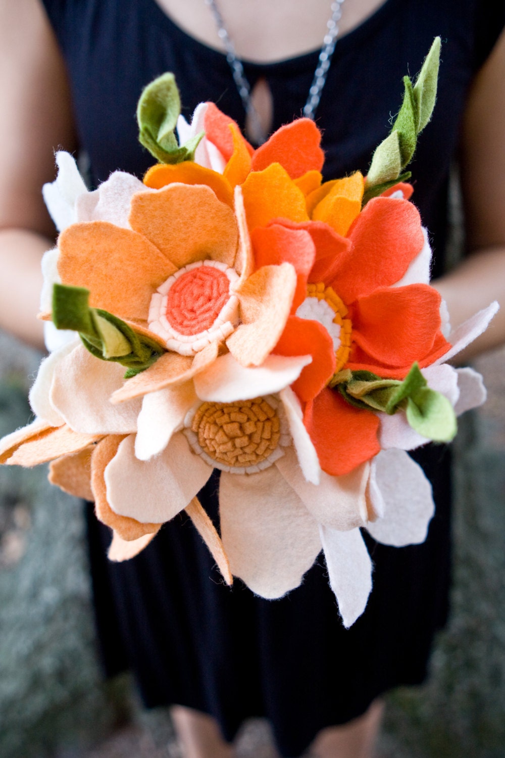 The Jess Wedding Bouquet - Felt Flower - Custom - Made to order - Alternative Wedding Flowers -