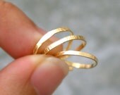 3 Above Knuckle Rings Stacking Set Gold Brass Thin Textured and Smooth