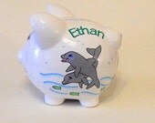 Personalized Piggy Bank Dolphins